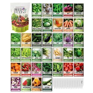 Gardeners Basics Survival Vegetable Seeds Garden Kit Over 16,000 Seeds Non-GMO